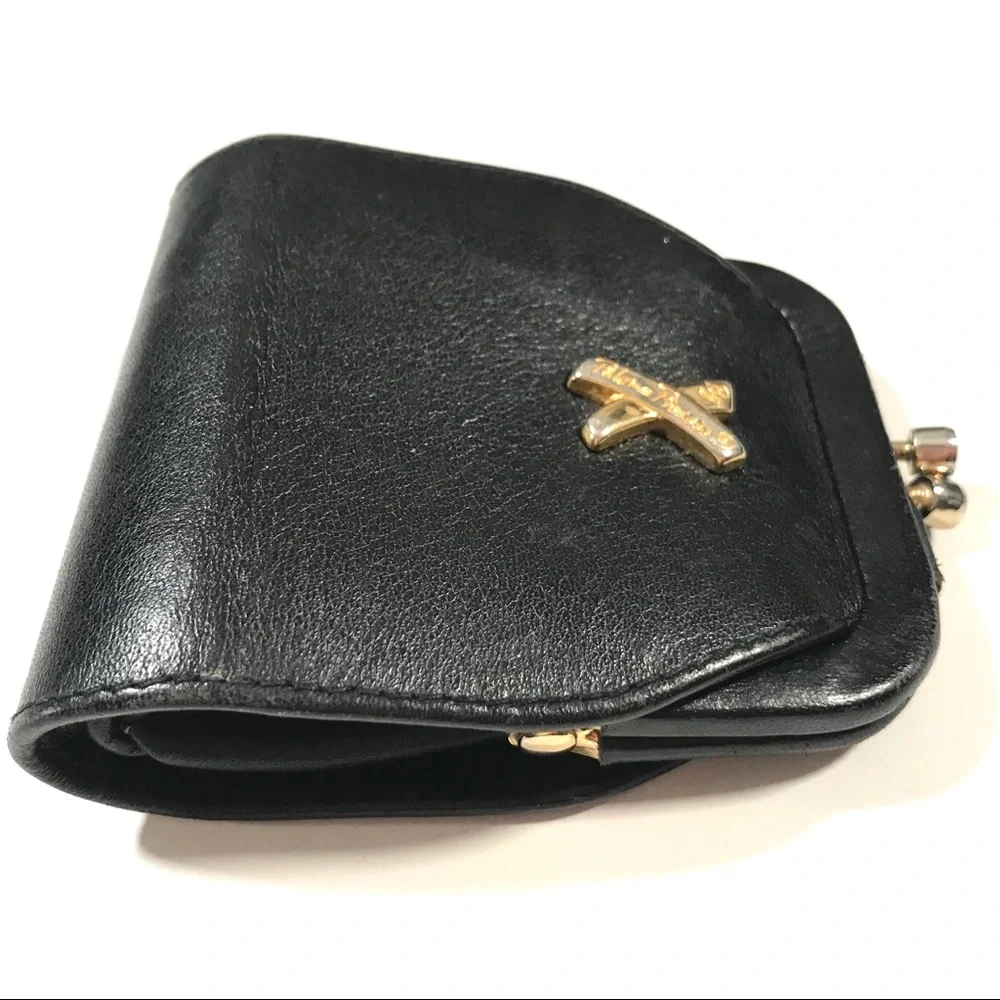 Paloma Picasso Leather Kiss Lock Coin Purse Italy